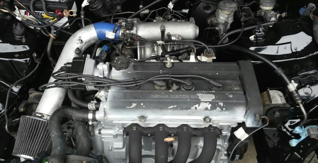 The B20 engine is a naturally aspirated engine found in Honda's B-Series cars. It has a block made from aluminum with cast iron cylinder liners and 16-valve, non-VTEC belt-driven double overhead cams. The first generation of B20Bs were only able to achieve 126 horsepower, but later models were able to achieve 150 horsepower and 140 lb-ft of torque. This engine has a redline of 6,500 RPM and has a compression rating of 8.8.